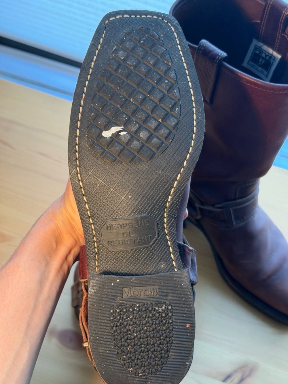 Women’s Frye Brown Leather Harness Boots - Picture 2 of 6